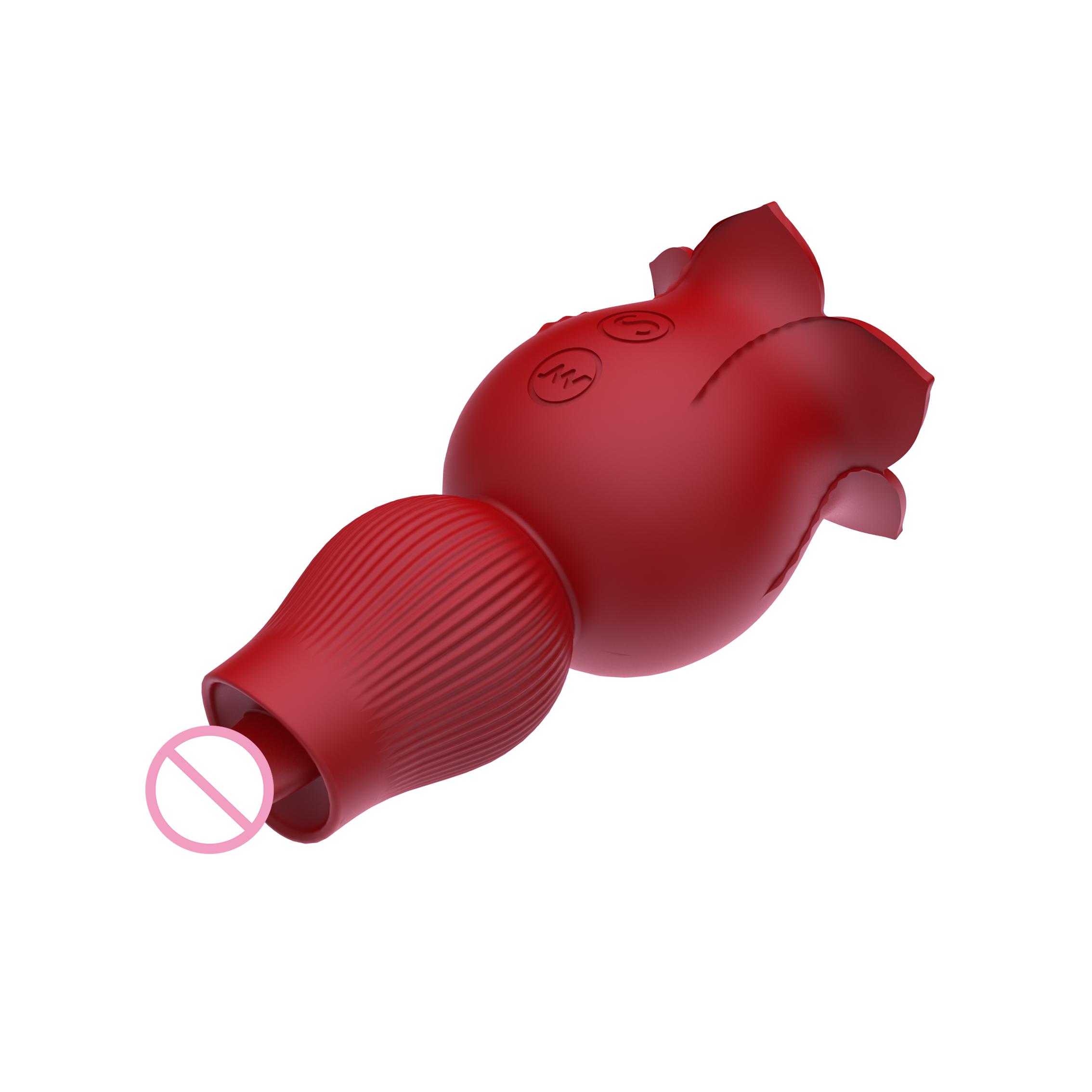 Hot Sale New Waterproof Silicone Clit Sucking Sex Toys Red Rose Vibrator