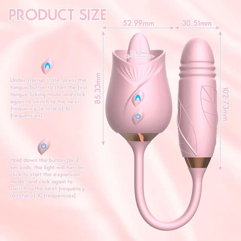 Rose Toy Clitoral Suck Vibrator Thrusting Custom Female Rose Vibrator With G Spot Stimulator