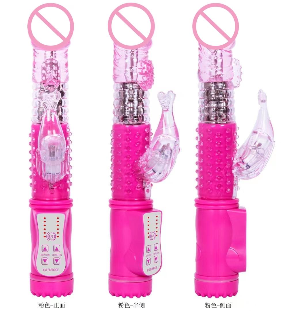 Hot Selling Women G Spot Massager Realistic Rotating Head Thrusting Sex Toy Rabbit Dildo Vibrator