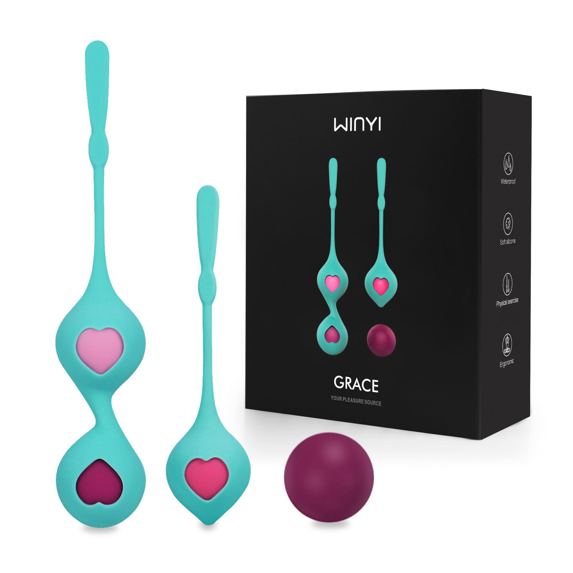 Pelvic Exercise Kit Smart Vaginal Tightening Love Heart Adult Sex Toy Kegel Weight Exercise Balls Set For Woman