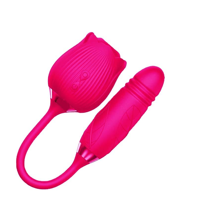 Sex Tongue Rose Sucking Vibrator Adorime Rose Flower Shape Nipple Vibrating Suction Clot Sucker Dildo Sex Toys
