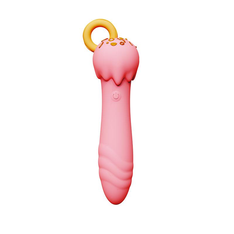 Wholesale Sex Toys Ice Cream Shape Av Massage Double Layer Silicone 10 Speeds Vibrator Usb Av Wand For Female