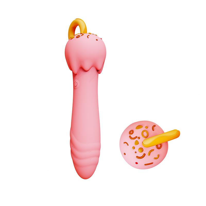 Usb Rechargeable Clitoris Stimulation Wand Ice Cream Shape Dildo Vibrator For Women Sex Toys