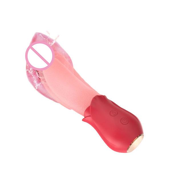 Wholesale Best Selling G Spot Massager Sex Toy Clitoral Sucking Licking Sucker Women Female Rose Tongue Vibrator