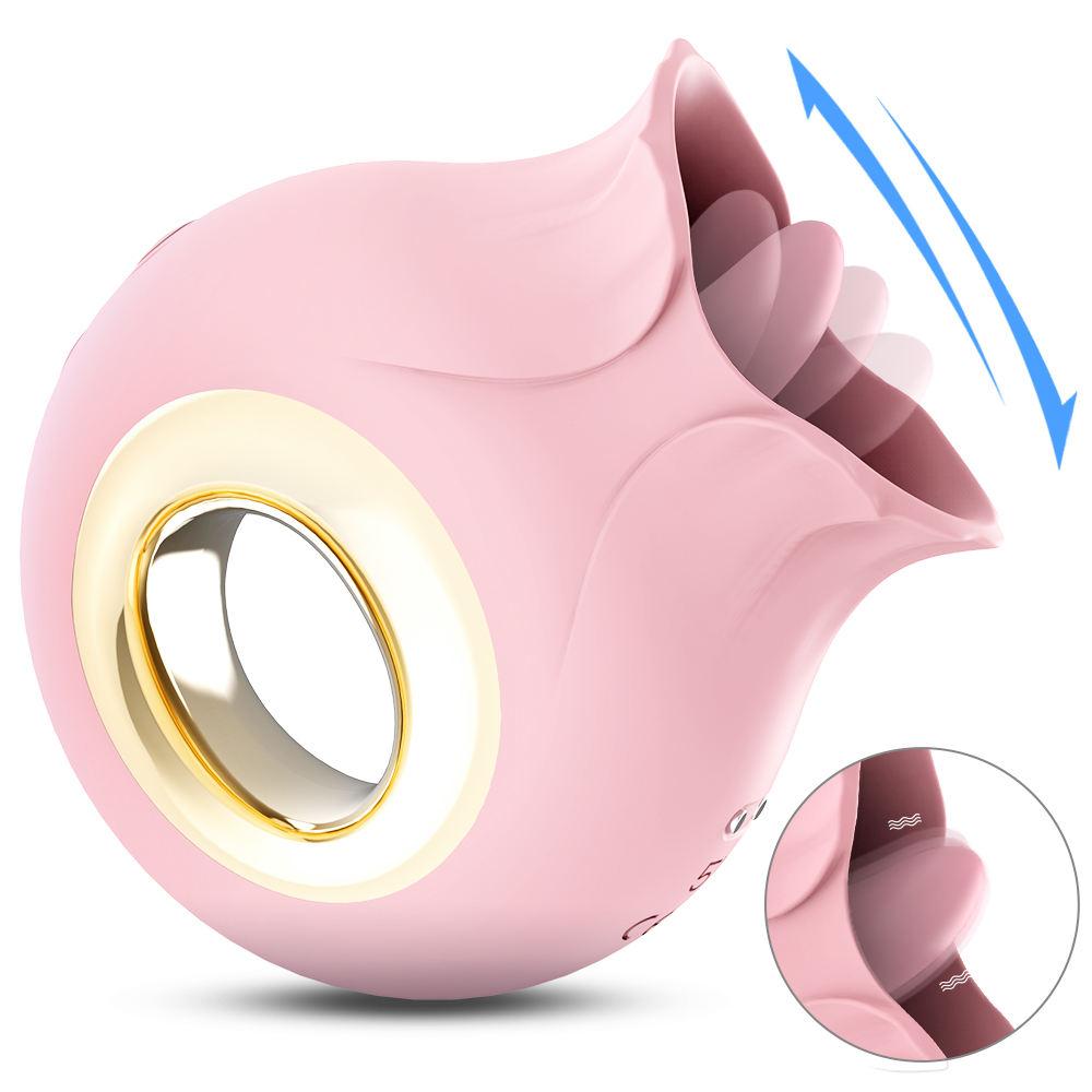 Pink Rose Masturbation Cup 9 Modes Licking Tongue Vibrator Adult Woman Clitoral Stimulator
