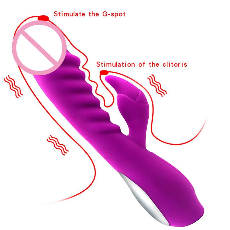 Gelance Heating Vibrator Sex Toys Double Vibrating Heating 10 Vibrator Modes Women Silicone Adult Toy