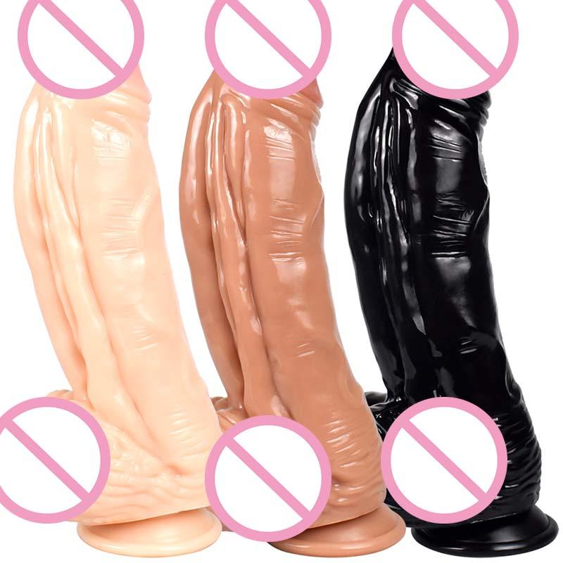 Sex Toys Silicone Large Realistic Penis Suction Cup Big Realistic Dildo Vibrator Adult Sex Thrusting Dildo Machine