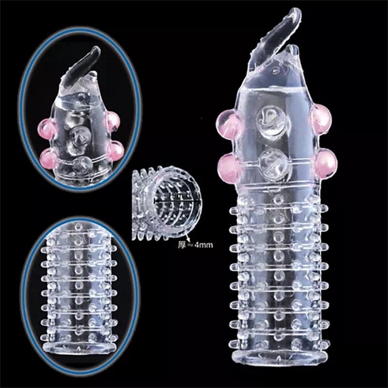 Thorn Condom Stimulating Large Particles Sex Penis Extension Condom Silicone