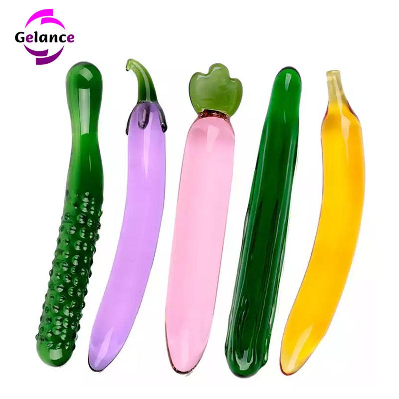 Glass Cucumber Female Simulation Crystal Fruit Glass Phallus Female Masturbation Sexy Thrusting Phallus