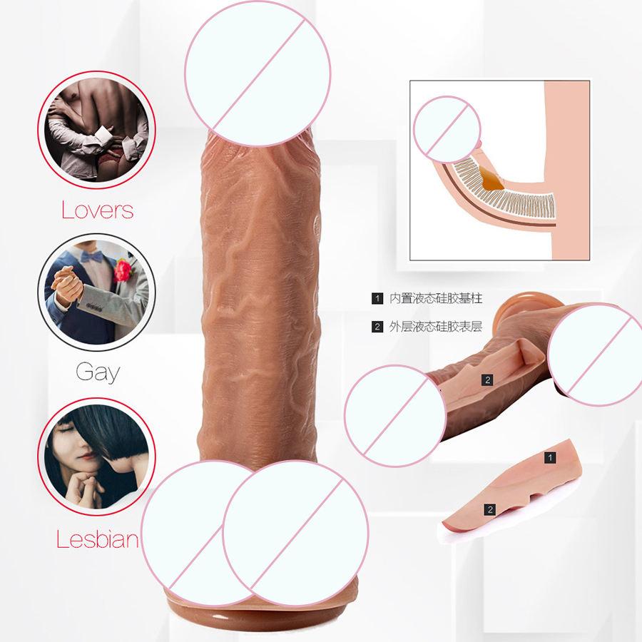 2023 Hot Sale Realistic Dildos Rubber Plastic Penis For Women Adult Sex Toys Huge Dildo With Suction Cup Female Masturbating