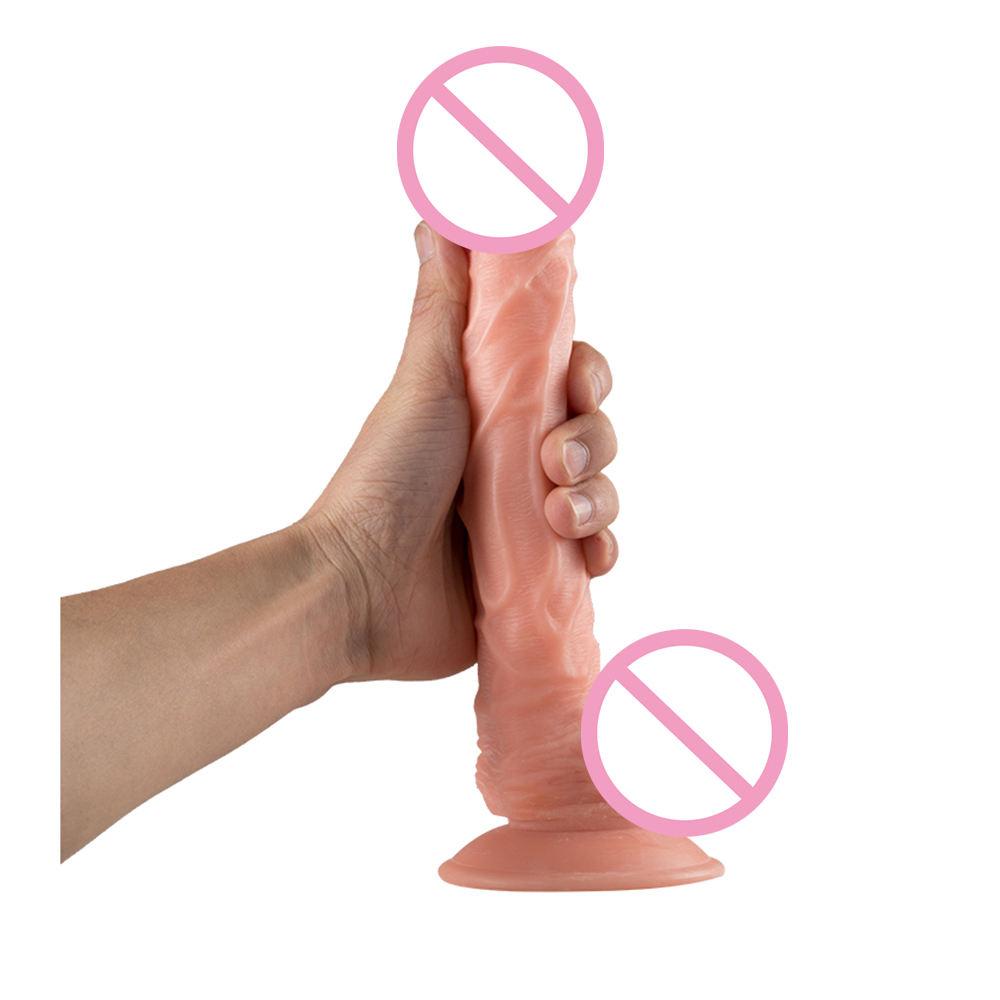 19cm Realistic Adult Sex Toys Rubber Soft Dildo For Women Plastic Artificial Silicone Plastic Penis