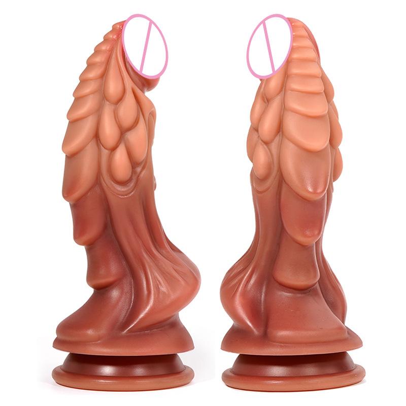 Factory Dragon Dildo Liquid Silicone Soft Dildo With Manual Gradient Color For Men And Women Vestibular Anal Plug