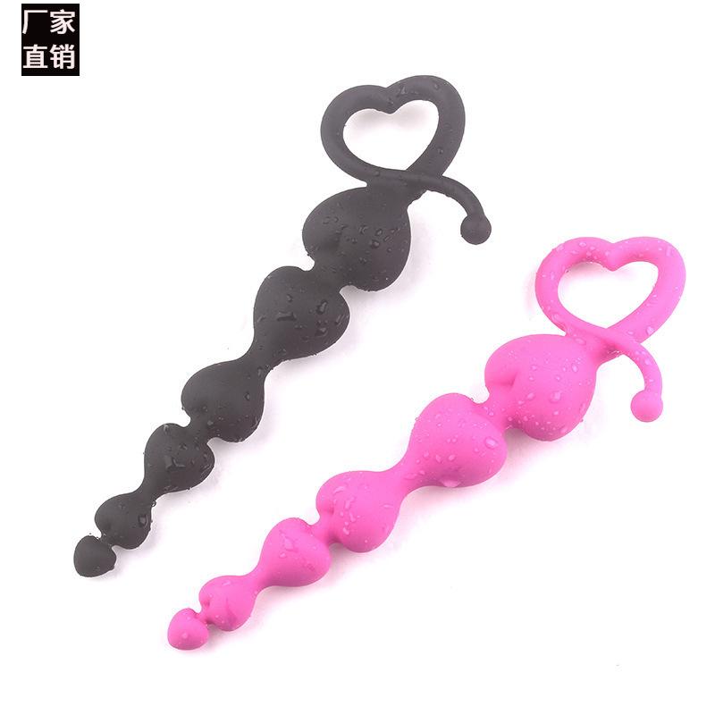Pull Beads Back Court Anal Dilatation Adult Interest Silicone Anal Plug Tail Pull Beads