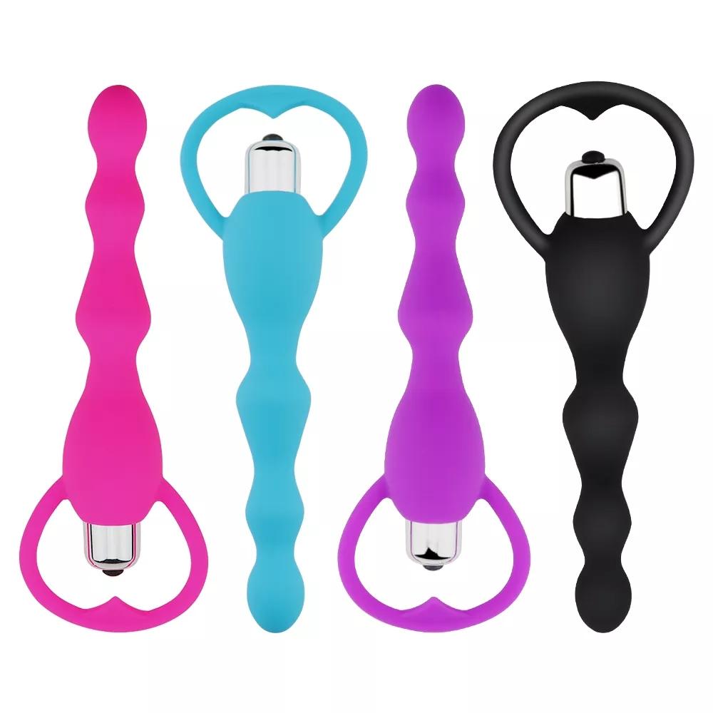 Silicone Anal Beads Vibrators Prostate Massager Big Ass Anal Bead Vibrator For Women