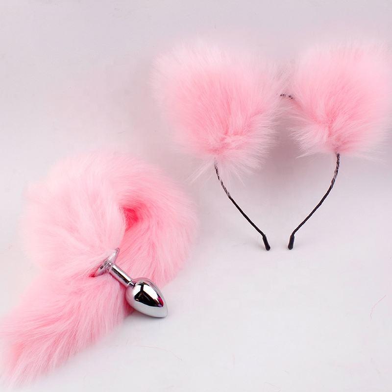 Small Size Metal Anal Plug Stainless Steel Bunny Tail Butt Plug Anal Sex Toys For Women Adult Sex Products