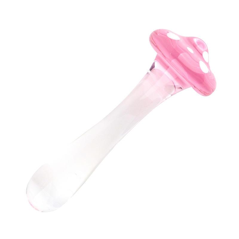 Crystal Mushroom Penis Glass Men's Women's G-spot Anal Butt Plug Beads Masturbation Erotic Expander Adults Sex Toys Products