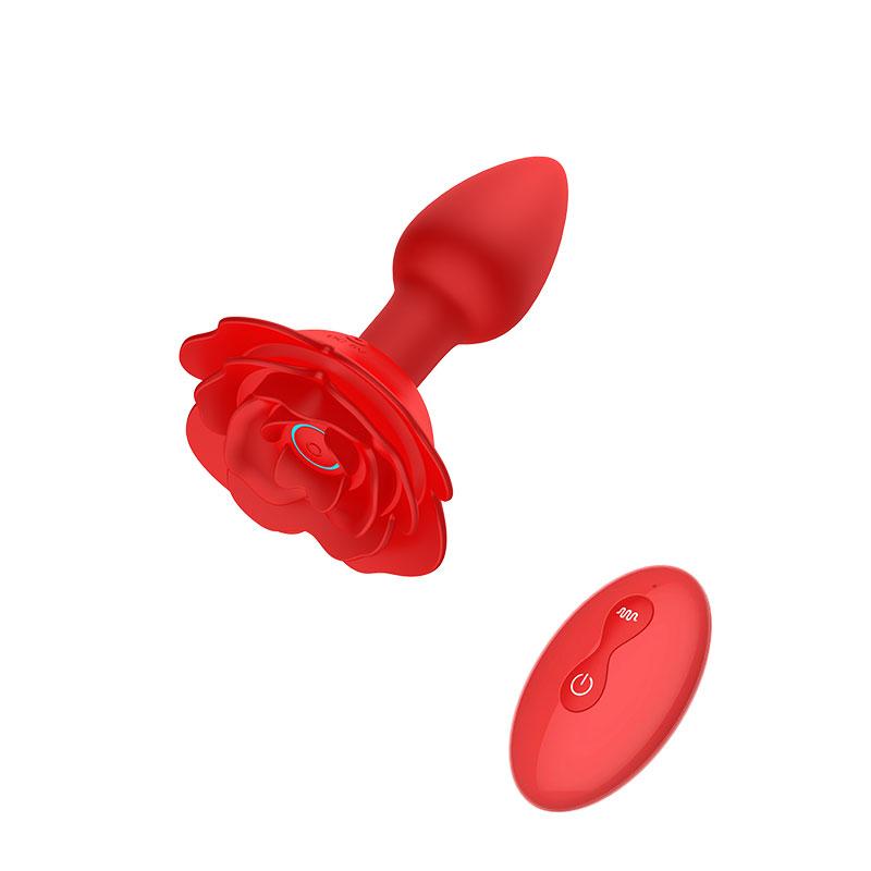 Wholesale Male Remote Control Rose Anal Vibrator Vibrating Anal Plug Men Anal Vibrator