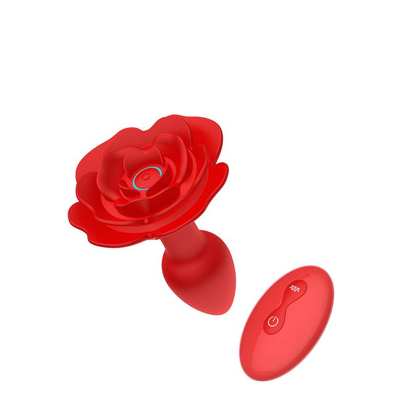 Wireless Remote Control Rose Posterior Anal Plug Male And Female Masturbation Av Vibrating Prostate Anal Plug Massager For Men