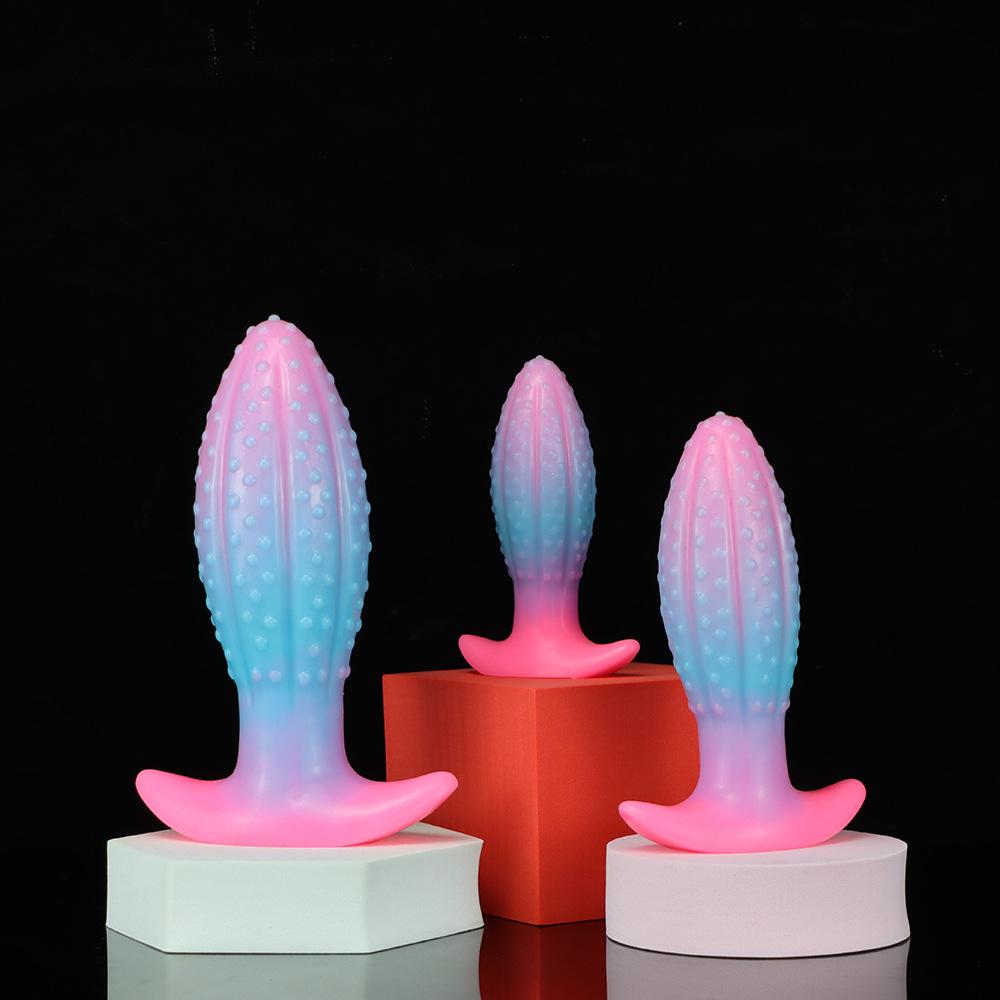 Manufactory Mixed Color Pineapple Anal Plug Luminous Silicone Plug Liquid Silicone Dildo Anal Plug For Female