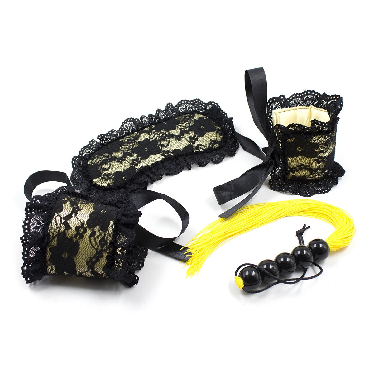 Bondage Silicone Whip Eye Cover Handcuffs Suit Sex Toys For Couples