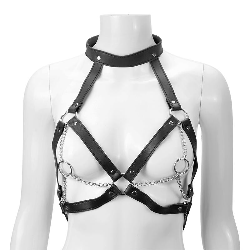 Sex Tools Black Breast Strap Chain Leather Sex Clothes For Women Sex All Product