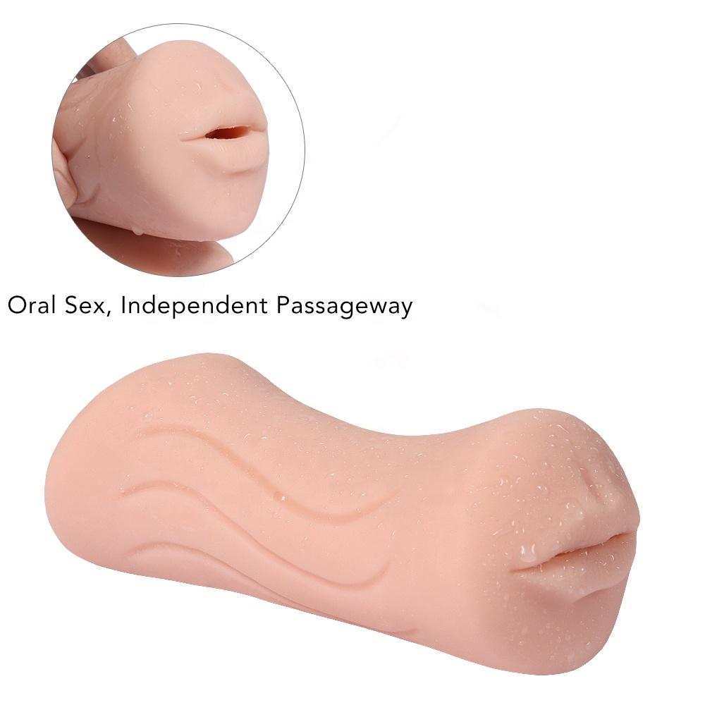  Portable Size Sex Toys Stroker Lifelike Pussy Oral 2 In 1 For Men Exciting Masturbator Double End Cup