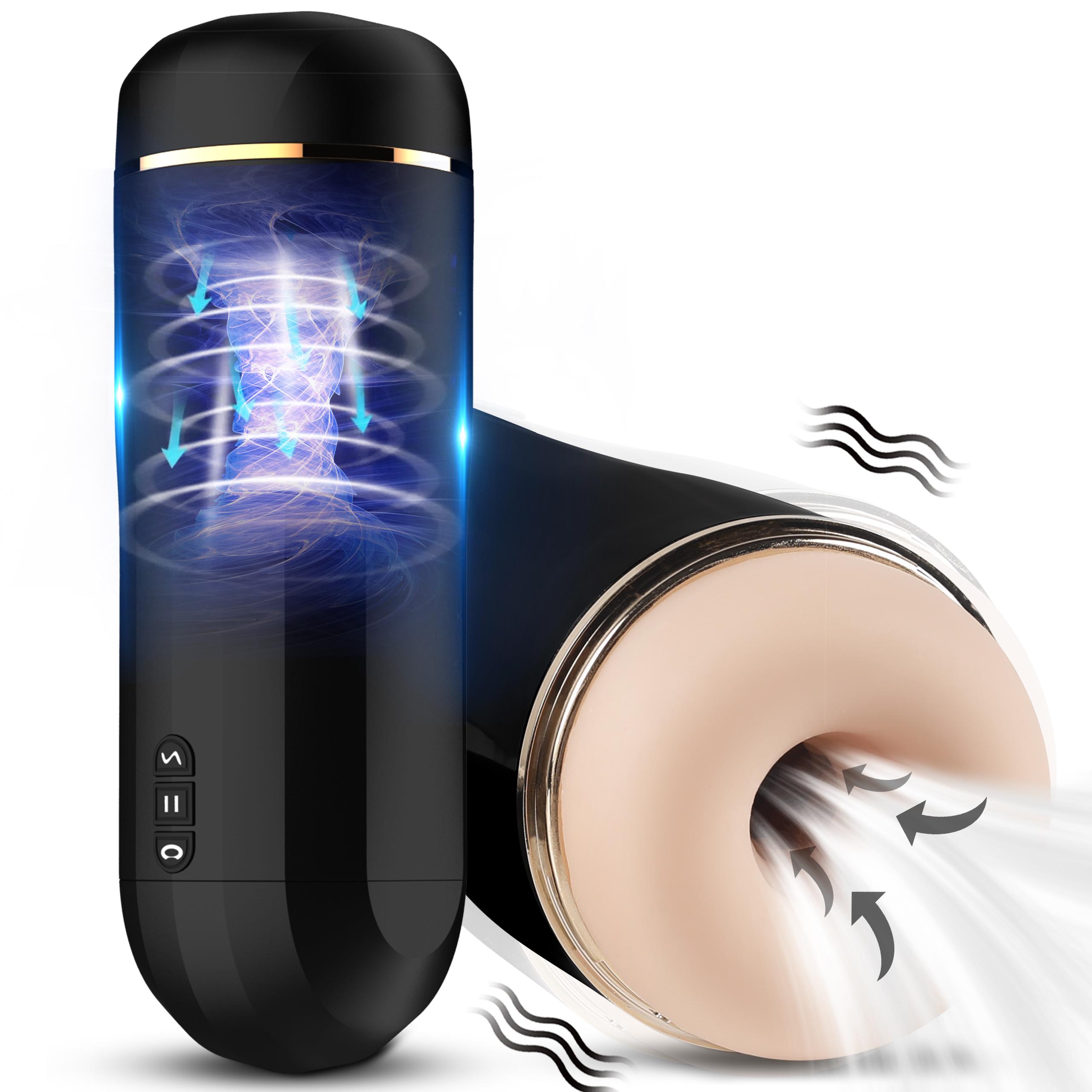  18+sex Toy With Vibration Porn Hands Free Stroker Adult Toys Strong Suction Stimulate Masturbator