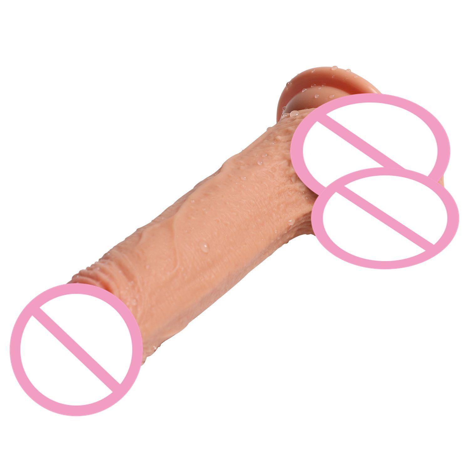 Normal Size Dildo Glossy Glans Sturdy Lifelike Penis Women Using Sex Toys With Strong Suction Cup Hands Free Vaginal Climax