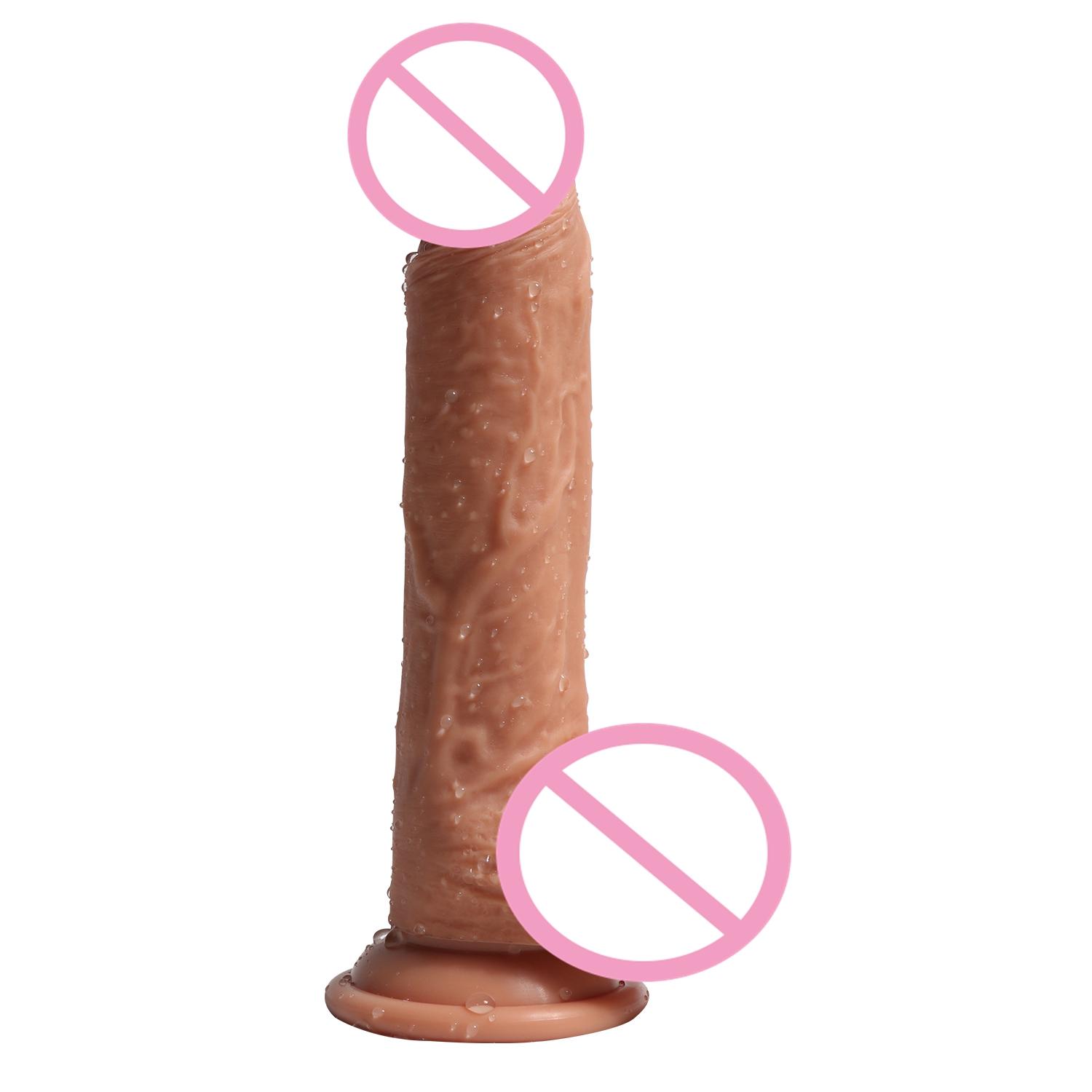 Adult Women Using Dildo Sex Toys Hard Men Veins Penis Shaped For Sexual Exciting Eggs Stimulate Pussy G-spot Pleasure