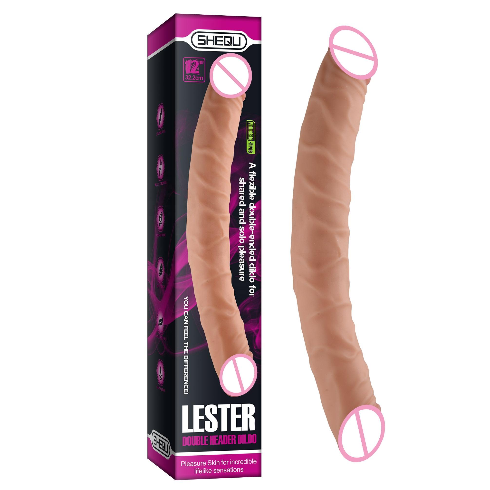  Soft Curved Realist Dildo Rubber Pvc Double End Using For Men Women High Quality Cheap Couple Sex Life Tools