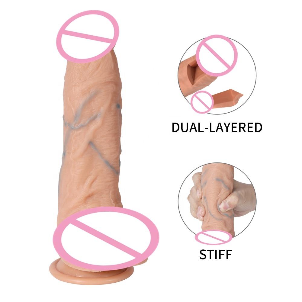  Strong Elastic Dildo For Women Safety Pvc Realistic Sex Feeling Penis Shape Lifelike Head Hands Free Sucker
