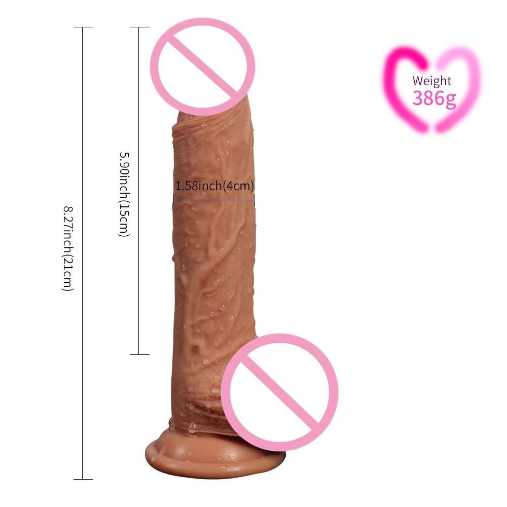 Realistic Dildos Real Skin With Full Shaped Balls And Suction Cup Soft And Flexible Double Layer Silicone Dildo