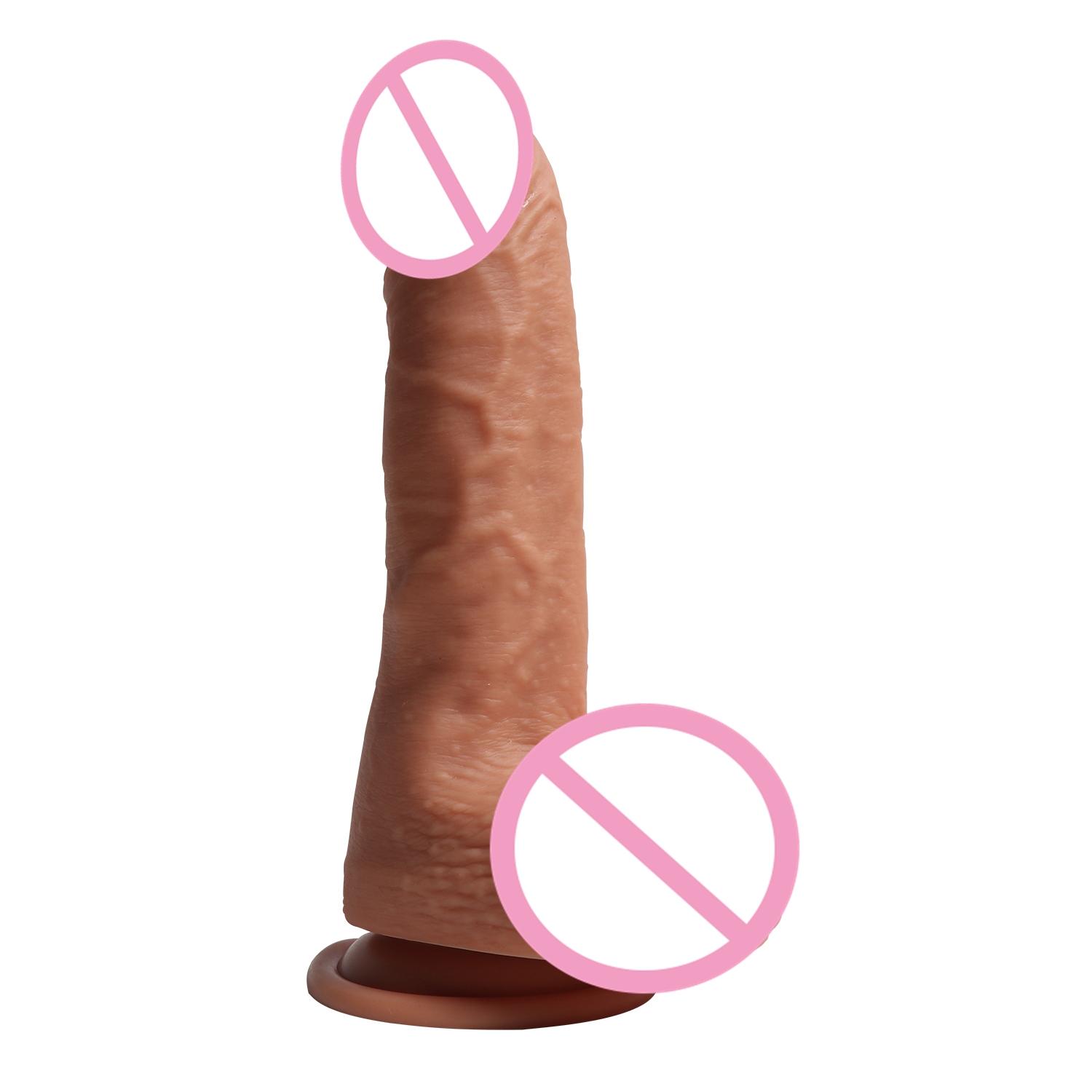 Realistic Dildos Feels Like Real Skin With Full Shaped Balls And Suction Cup Soft And Flexible Double Layer Silicone Dildo