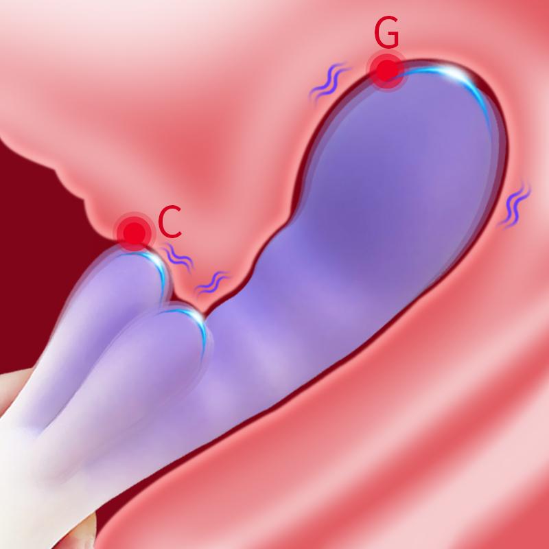 Pinkzoom Dual Motors Gradient Color Silicone Rabbit Vibrator For Female Women Dildo G Spot Clit Vibrator