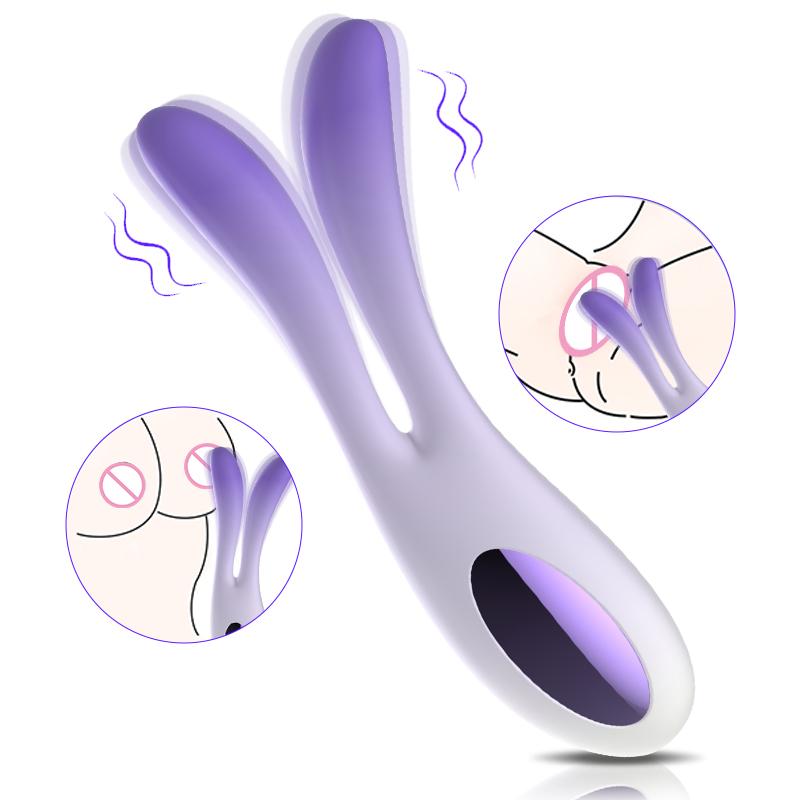Unique New Model 7-frequency Dual Motor Rabbit G-spot Vibrator Colorful Massage Av Wand Adult Women Sex Toy