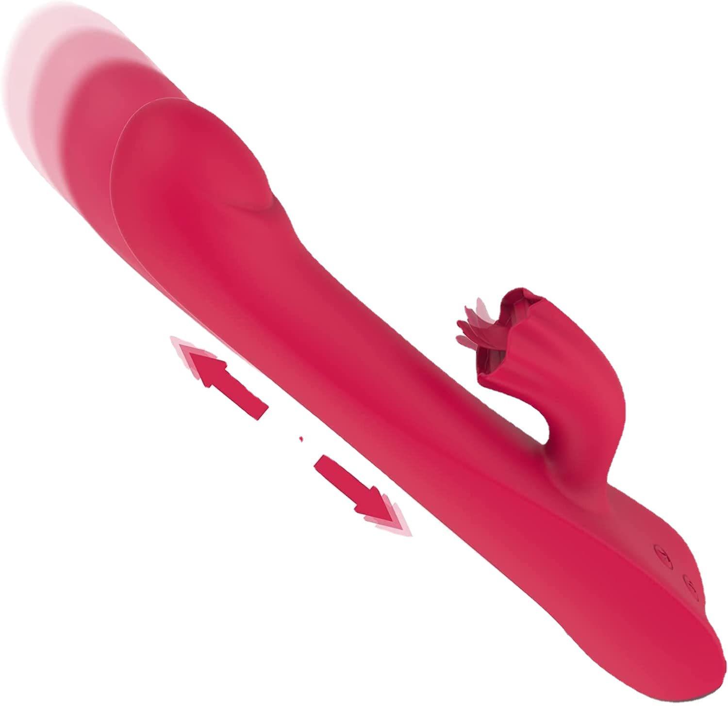Tongue Licking Vibrator Thrusting Dildo Vibrating Massage G Spot Clitoris Stimulation 10 Vibration Modes Adult Sex Toys