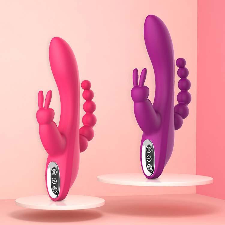 2023 Best Selling Adult Sex Toy 3 In 1 Rabbit Vibrator Women Double Vibration Clitoral Stimulator 7 Frequency Vagina Vibration