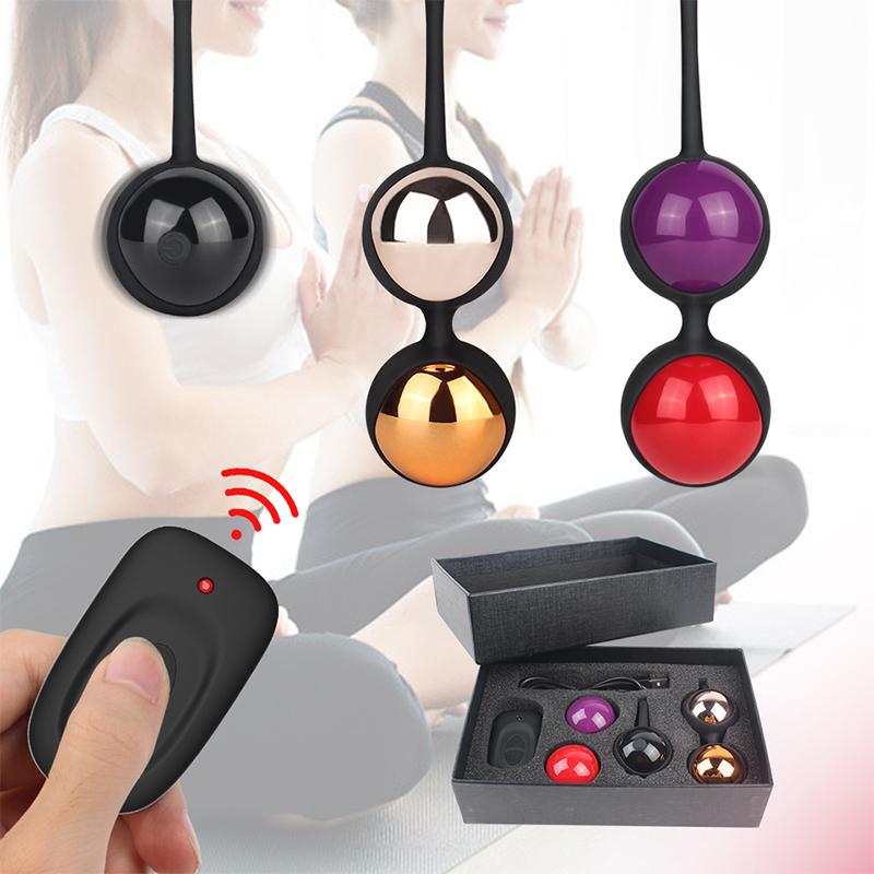 Kegel Balls Vibrator Vibrating Eggs Remote Control Vaginal Tight Exercise Balls Medical Silicone Kegel Balls Set