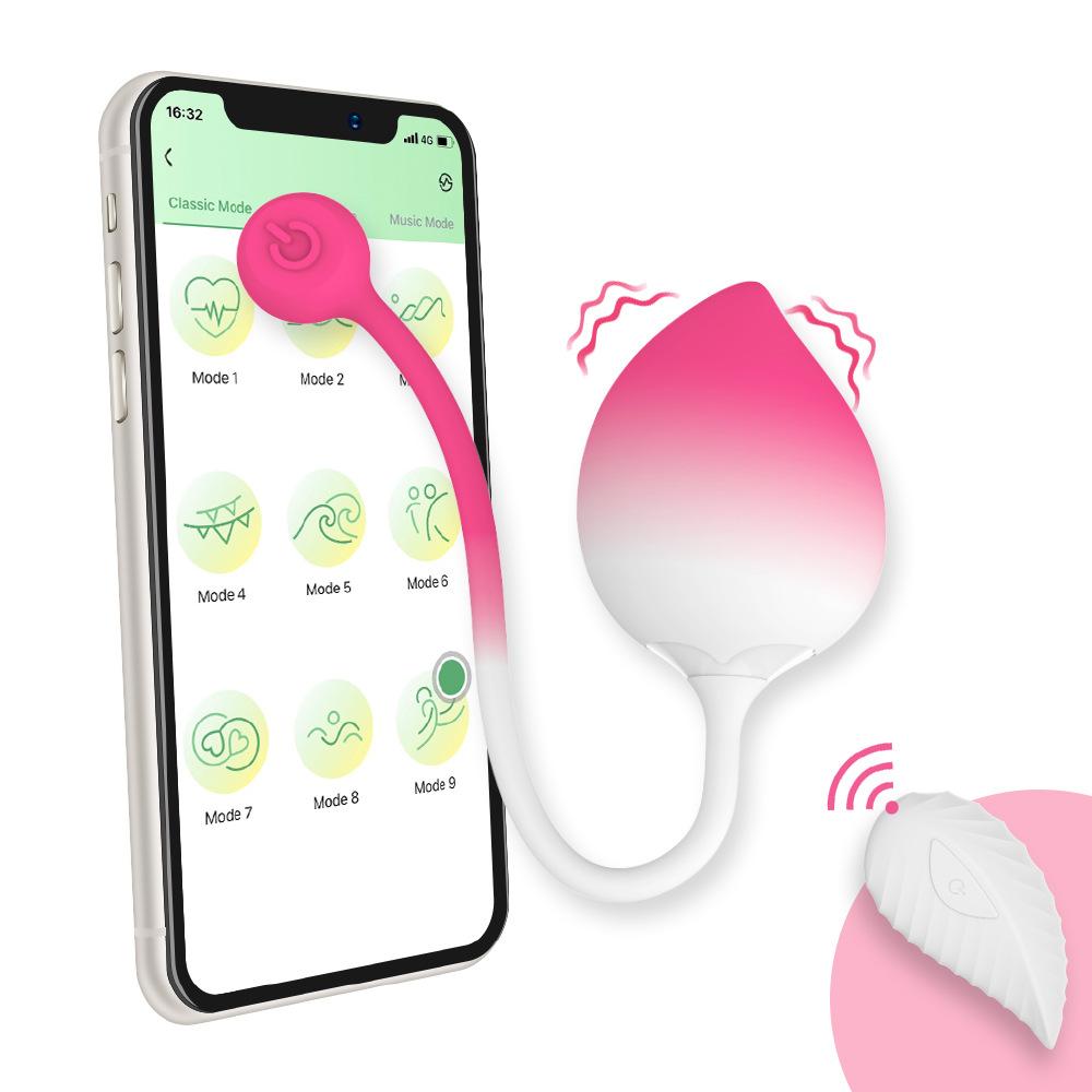 Hulamy New Peach Gradient Jump Egg Silicone Vagina Balls Couple Sex Toys With App Control Wearable Vibrating Egg Bullet Vibrator