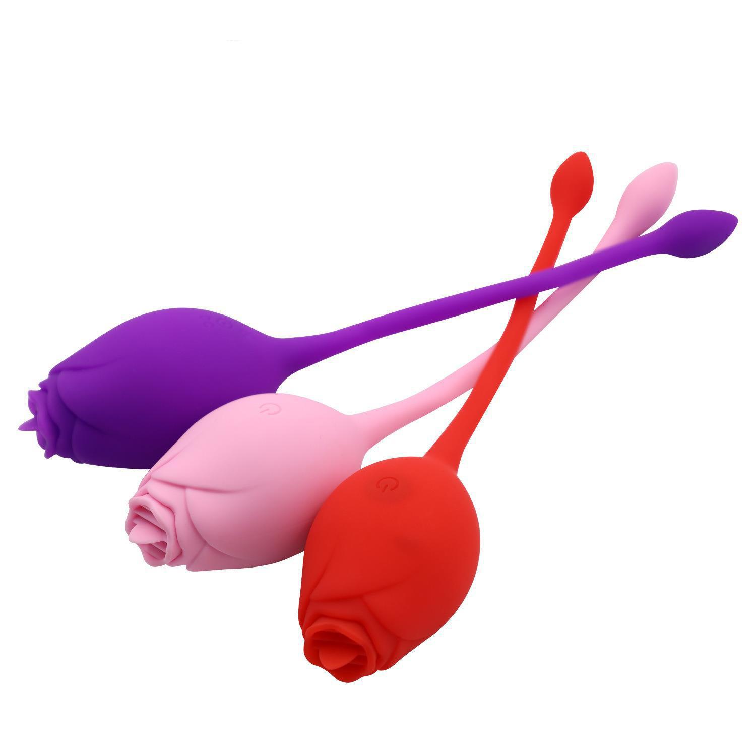  Rose Vibrator G Spot Wearable For Flower Double Headed Egg Jumping Sucking Vibrator Female Masturbation Adult Fun Product