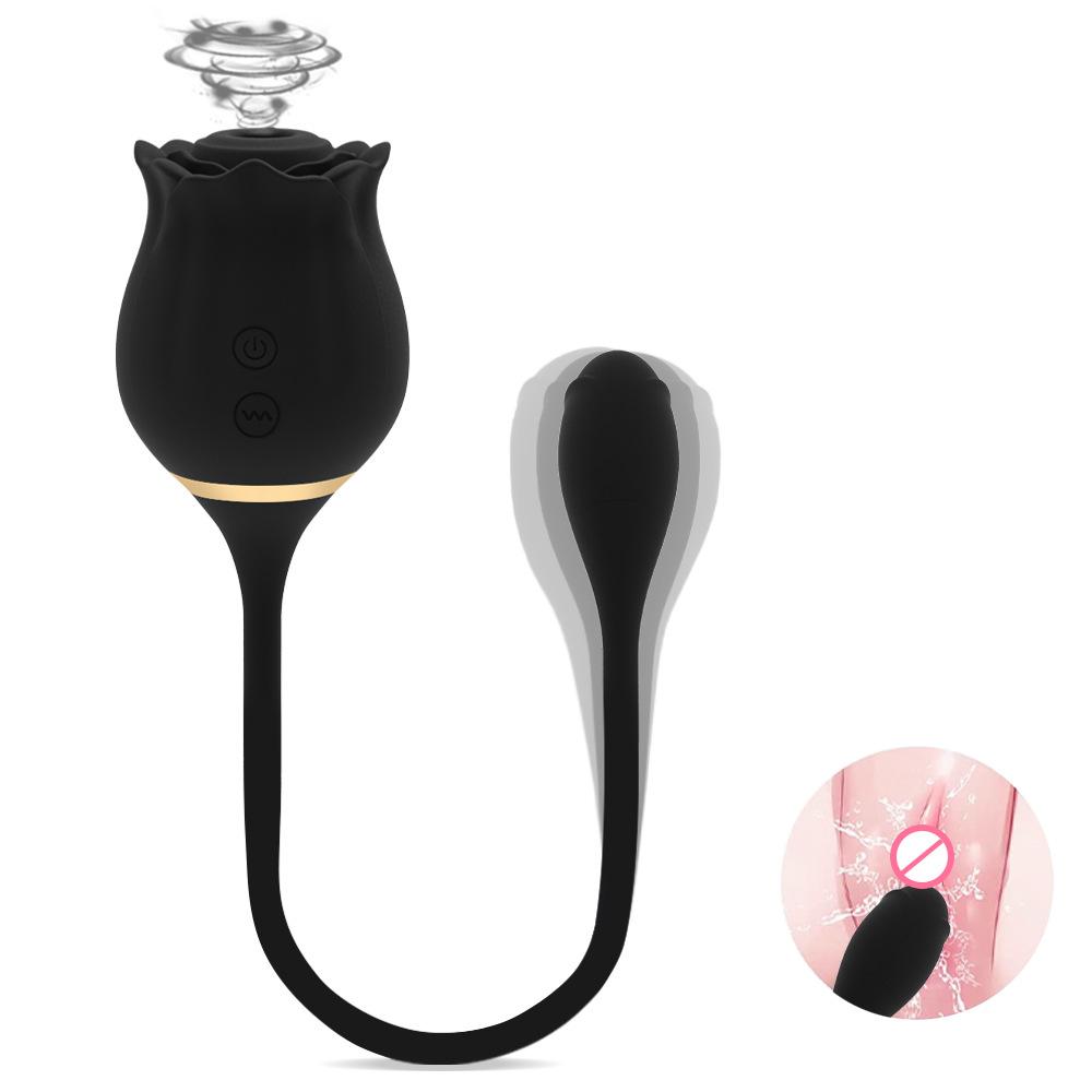  Wholesale Woman Female Strong Suction Vagina Clitoral Double Stimulation Flower Vibrator Rose Ladies Sex Toy