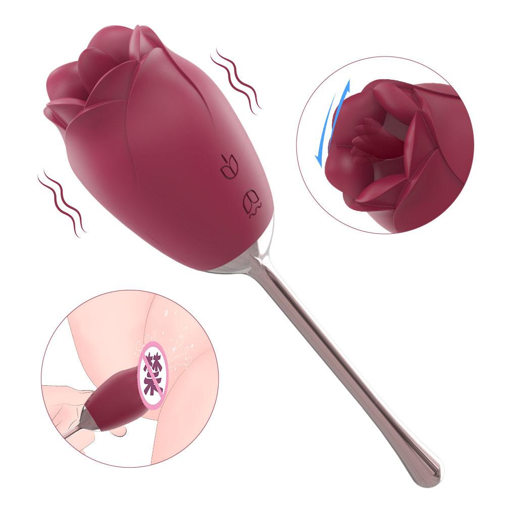 2024 Hot Sale Girl Masturbator Vagina Massager Clitoris Stimulator Suction Rose Tongue Sexy Toy For Women Vibrator Rose