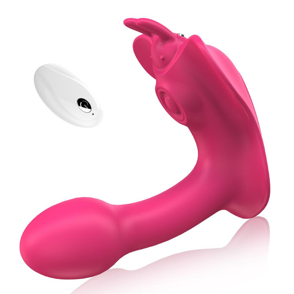  Wholesale Sexual Lady Female Massage Masturbation Butterfly Sex Toys G Spot Dildo Sucker Wearable Vibrator For Woman