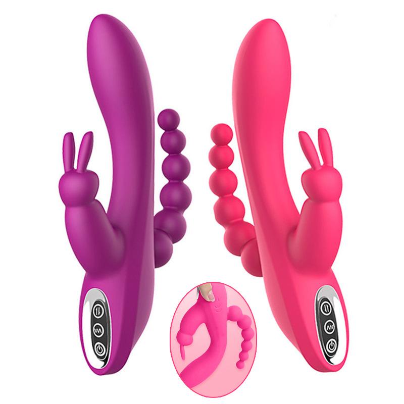  Wholesale Fashion Popular 3 In 1 Rechargeable Massage Products Electric All Female G Spot Rabbit Vibrator Sex Toys For Woman