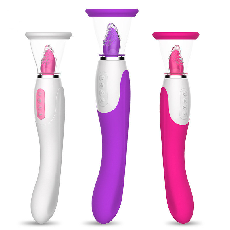 Female Lady Adult G Spot Massage Vibrator Tongue Licking Vibrating 10 Frequency Vibration Sucking Sex Toy For Women