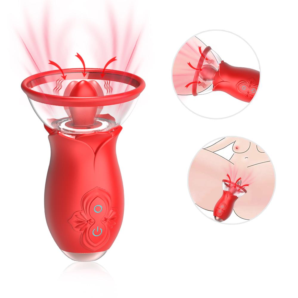 Waterproof Silicone Material Massage Sex Clitoris Sucking Licking Nipple Adult Mini G Spot Women Rose Toy Vibrator