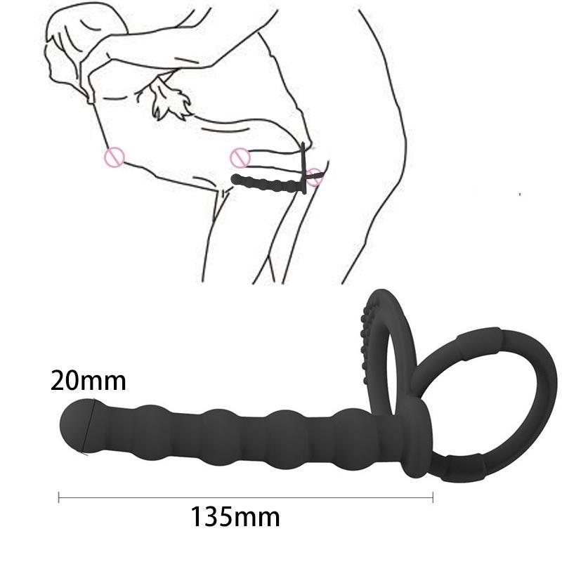 Silicone Anal Dilator For Men And Women Butt Plug And Masturbator Double Ringsex Toy Plugue Plug Anal Pour Femme Anal Beads
