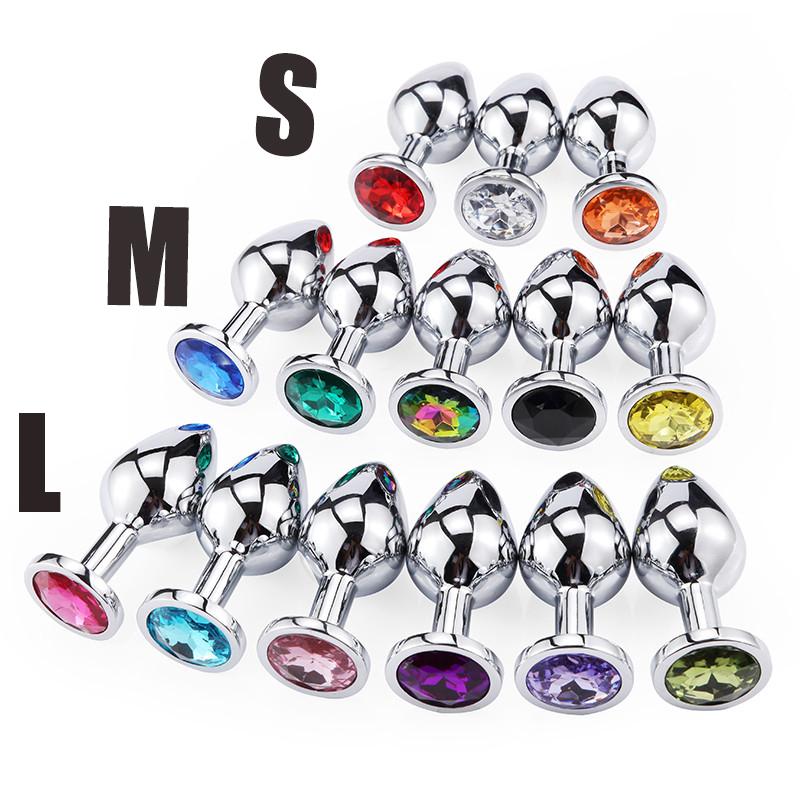  3pcs/set S M L Metal Anal Plug Stainless Sexy Toy Crystal Jewelry Anal Dildo Fetish Adult Sex Toy Anal Butt Plug For Men