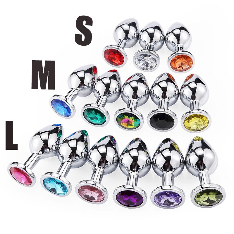 3pcs/set S M L Metal Anal Plug Stainless Sexy Toy Crystal Jewelry Anal Dildo Fetish Adult Sex Toy Anal Butt Plug For Men