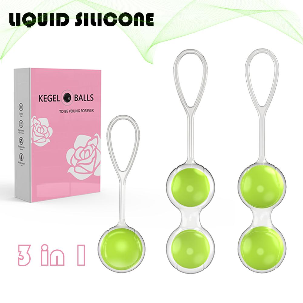  Wholesale 2024 New Design Female Sex Flirt Product 3 In 1 Stainless Steel Bead Silicone Ball Bolas De Kegel